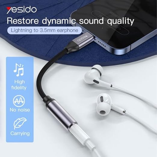Audio Cable, 3.5mm to Lightning Adapter for Headphones