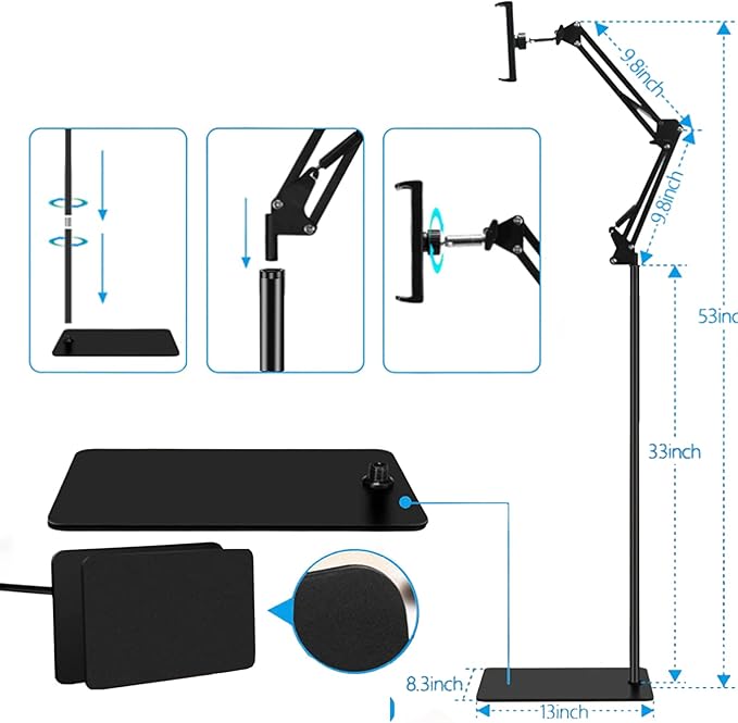 Floor Stand Tablet Holder 2*1 360 Rotation